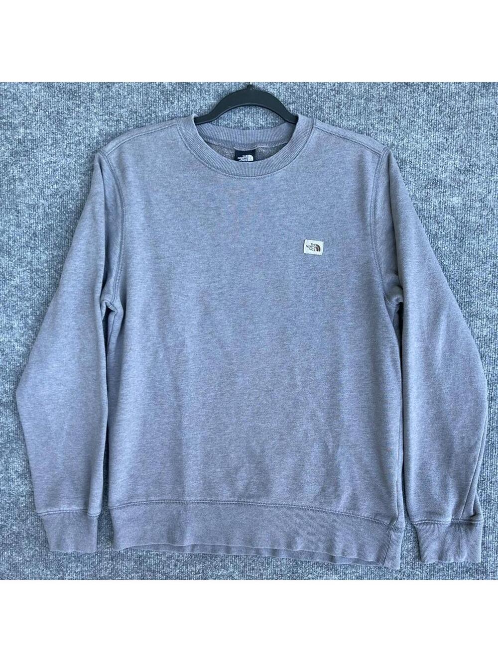 The North Face Men’s Gray Heather Crewneck Sweatshirt Size M Box Logo Pullover